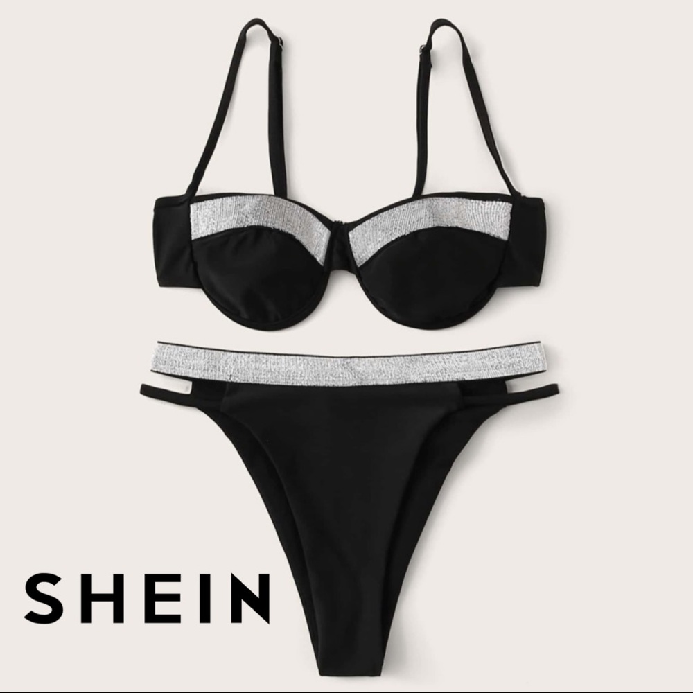 Shein Black High Waisted Bikini